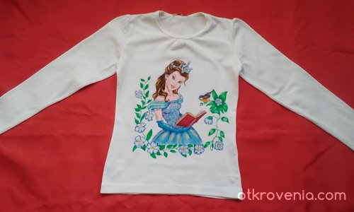 "Учената принцеса" - ръчно рисувана детска блуза