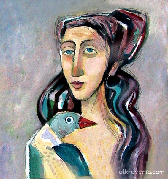 Жена с птица