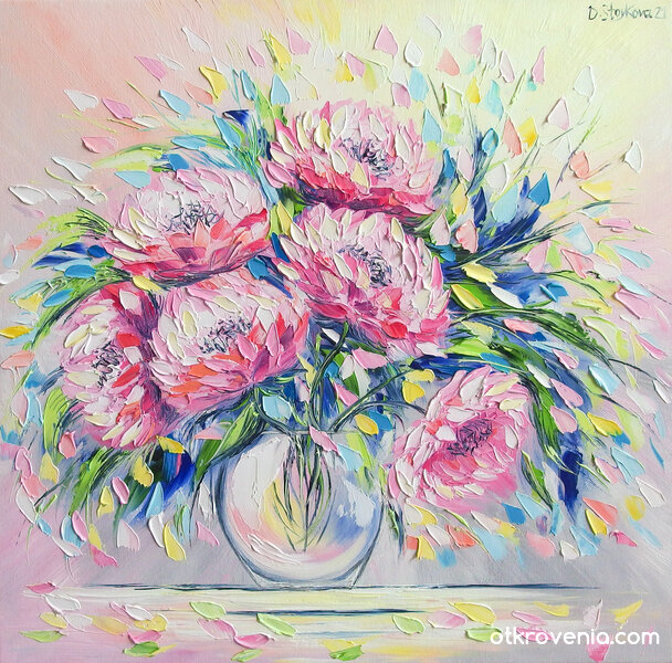 Картина с цветя Розова нежност - Даниела Стойкова