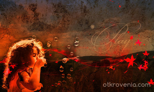 Girl with bubbles and autumn