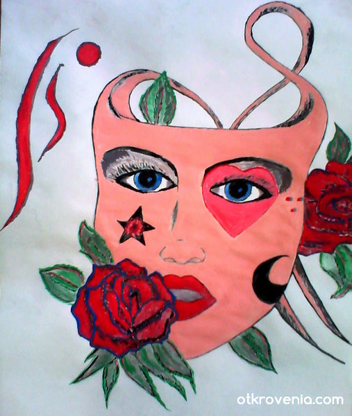 маска с рози