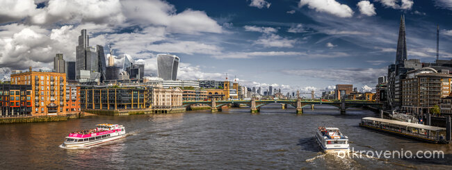 Една не чак толкова банална панорама от Millennium Bridge - London