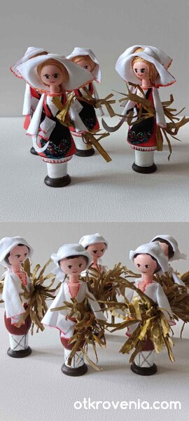 Жътвари - Ръчно изработени дървени кукли