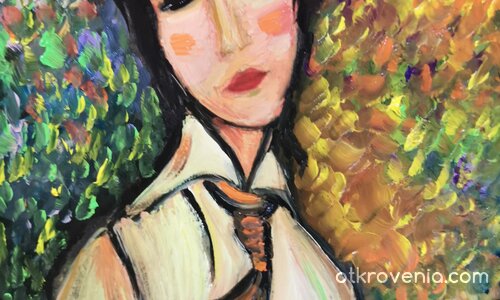 Жена с черна вратовръзка * на Модилиани