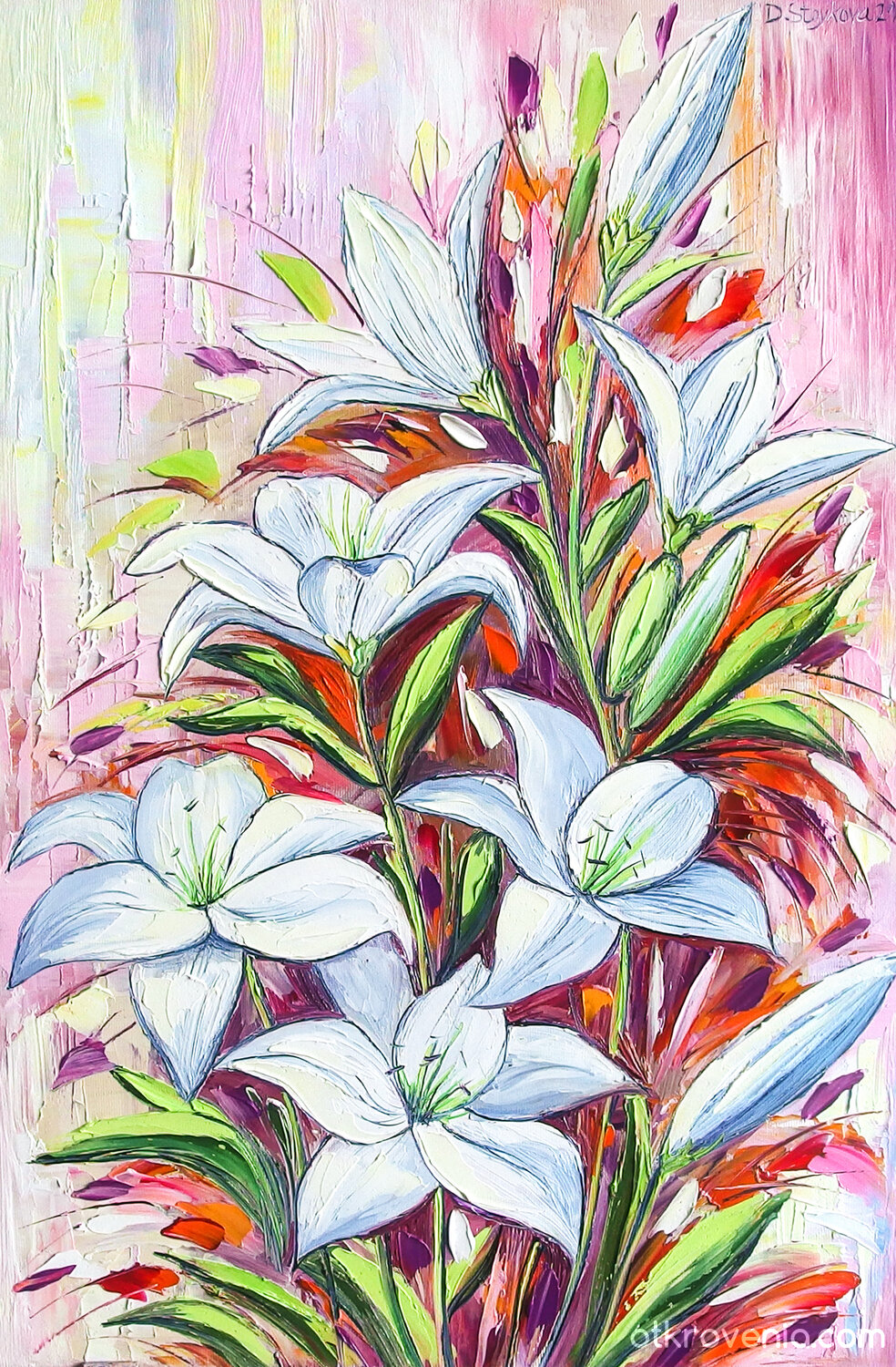 Картина с Лилии, лилиуми - автор Даниела Стойкова - Cuadro: Pintura ...
