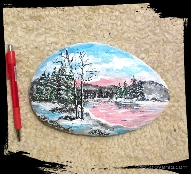 Рисувани камъчета с акрил "Коледни нюанси"