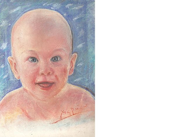 Портрет на бебе в синьо