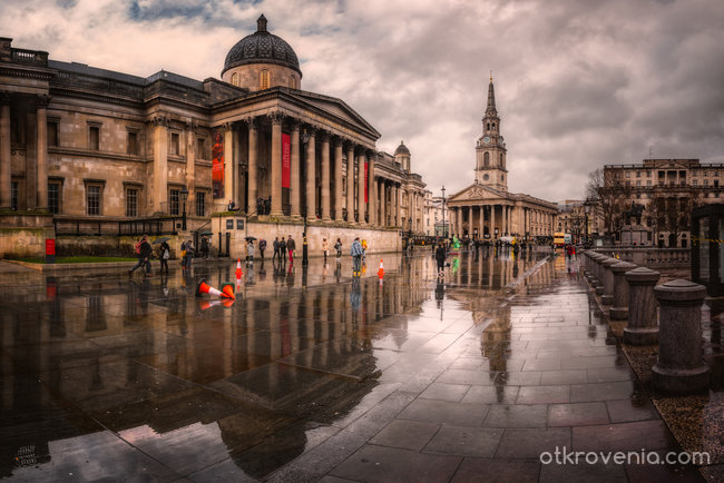 The National Gallery&St.Martin-in-the-fields churc