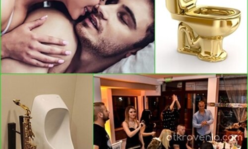 Колаж към вица - разказ Златната Тоалетна