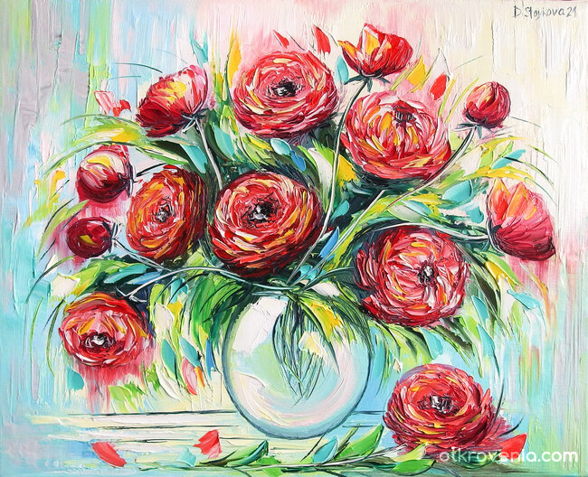 Картина с цветя - Цветница, автор Даниела Стойкова