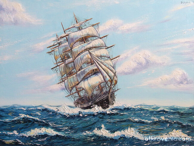 Морска картина с кораб | Даниела Стойкова