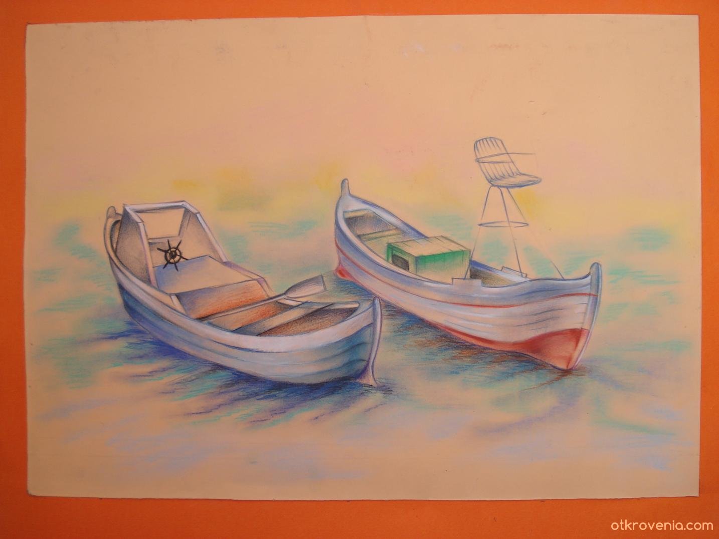 Две лодки рисунок