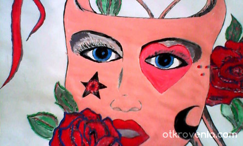 маска с рози