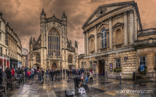 The Cathedral and the Bath in Bath, Somerset