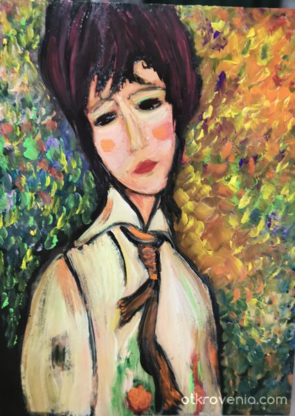 Жена с черна вратовръзка * на Модилиани