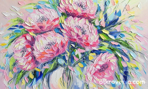 Картина с цветя Розова нежност - Даниела Стойкова