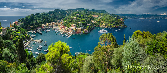 Portofino - поглед от Castello Brown